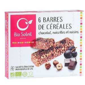 Barres Chocolat Noisettes Raisins 6x20g De France